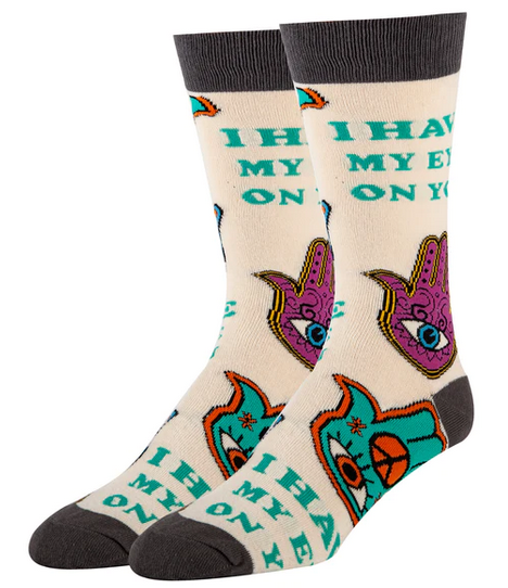 I HAVE MY EYES ON YOU HAMSA HAND MID LENGTH SOCKS