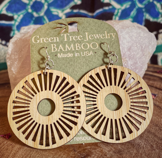 Tribal Sun Bamboo Earrings