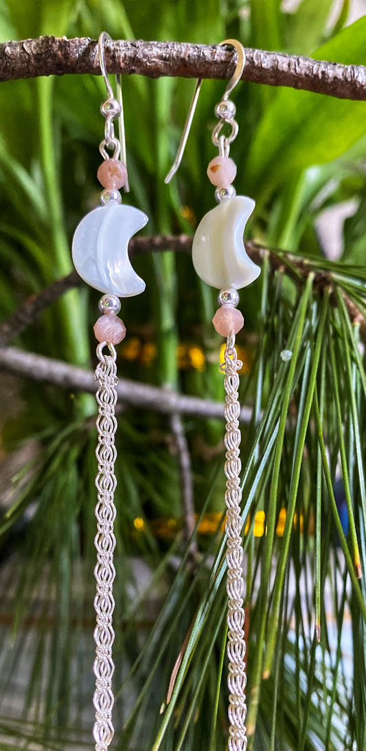 🌙Moon dangles - sterling silver